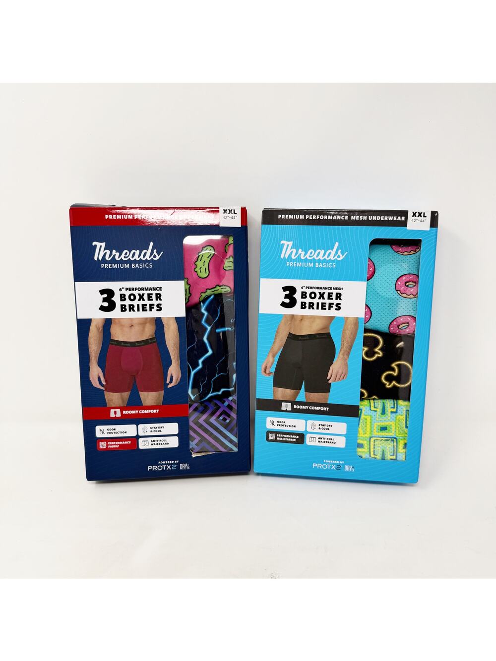 [Threads] Mens 6" Performance Boxer Briefs Six Pack Donut Pickles NWT Size XXL